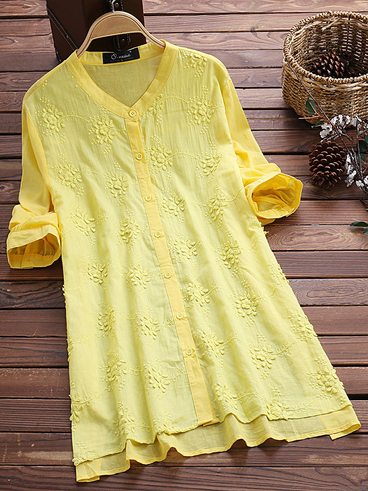 Elegant Embroidery Half Sleeves Blouse for Women