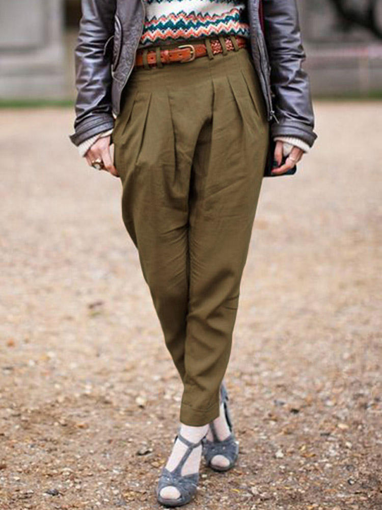Women Elastic Waist Casual Loose Harem Pants