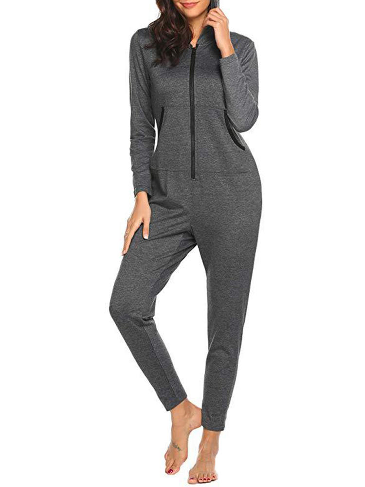 Christmas Warm Hooded Casual Sport Pajamas Outdoor Jumpsuit Over